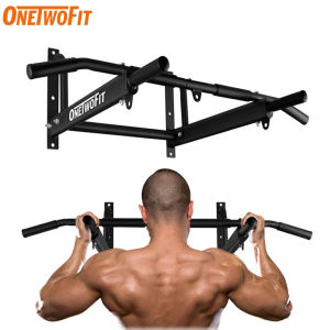 OneTwoFit Wall Mounted Pull Up Bar with More Stable 6-Hole Design Maximum Weight (200kg)