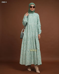 NMR Midi Dress Katun Bordir Bolong Vol 2583-5