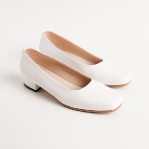 Sepatu Pentofel Putih Wanita Uk Besar 35~45 Hak 3cm/Sepatu Suster Big Size Jumbo/Pentofel Kerja Wanita/Sepatu Resmi/Sepatu Formal