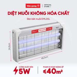 Đèn bắt muỗi Điện Quang ĐQ - Bắt và diệt muỗi côn trùng nhỏ tự động phạm vi tối đa 40m² - BH 12 tháng