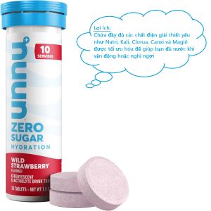 Viên sủi điện giải bù nước nuun ZERO SUGAR HYDRATION 10 TABLETS WILD STRAWBERRY FLAVOR 51g của Mỹ