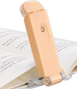 DEWENWILS Book Reading Light Rechargeable Booklight for Reading at Night Clip on LED Book for Kids Bookworms Blue Light Blocking 4 Brightness Adjustable for Eye Care (White)