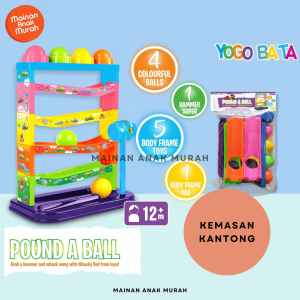 Pound A Ball / Mainan Pukul Bola Seluncuran Palu Bertingkat  / Hammer Knock Rolling Sliding Ball Tower Track Toys Montessori