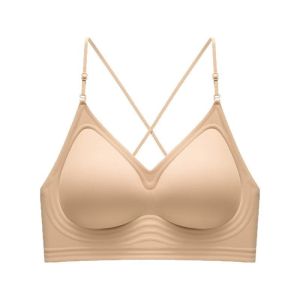 Invisible Seamless Bra For Women Non-penetrating Halter Push-up Thin Shoulder Straps Underwear