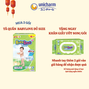 [BABYLOVE] Tã Quần Ban Đêm Ngăn Tràn Cho Bé đủ size M48/ L48/XL48/XXL48/3XL33/4XL33/5XL33 Mỏng Nhẹ Thoáng Khí Êm Ái