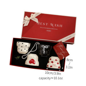 French ceramic handheld coffee cup gift box set perfect for housewarming engagement and wedding gifts a high-end present