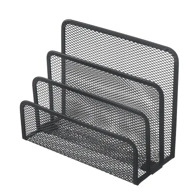 Papers Trays Notebook Stand Rack Desk 3-layer Black Metal Iron Mesh Holder for Magazine Document File Book Rack Organizer Office