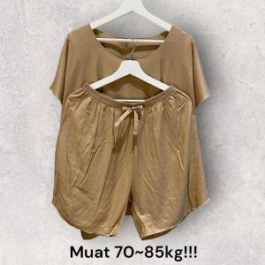 MUAT 70-85KG!!! SETELAN BAJU BALI TIDUR JUMBO WANITA BIGSIZE POLOS FIT TO XXXL REAL PICT