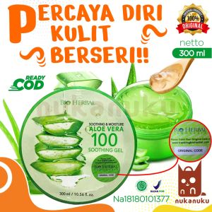 [ORI] 100% ALOE VERA GEL Asli dengan Stiker Tracking Code Menutrisi Kulit Pelembab Bio Herbal 300ml