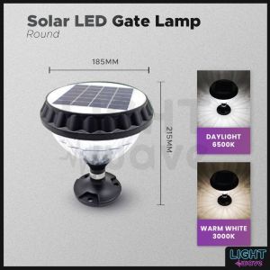 [SOLAR] MODERN OUTDOOR SOLAR LED GATE LAMP SOLAR CHARGING OUTDOOR PILLAR LAMP