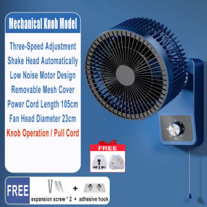 Camel Wall Fan Kipas Dinding Remote Control 2-in-1 Air Circulator 3 Speed Timer Oscillating No Drill