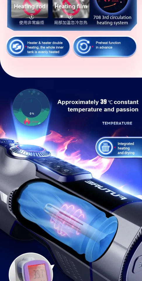 Leten 708 3RD Male Masturbator future sex machine Electric Male Masturbator  Heating Sexual Voice Piston Masturbation