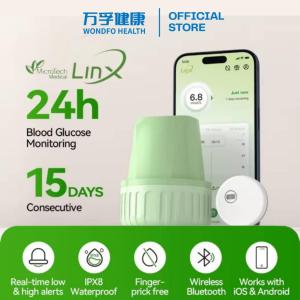 LinX Continuous Glucose Monitoring System Next Generation CGM Real-Time 24 Hours 21600 Readings
