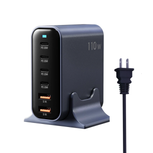 อะแดปเตอร์ชาร์จสำหรับเร็ว110วัตต์แท็บเล็ตสมาร์ตโฟน2XUSB + 4XType C เอาต์พุตพลังงานสูงและการป้องกันที่ปลอดภัย