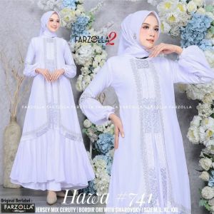 Abaya Turki Arab Putih Umroh Bordir Mewah Import Viral Gamis Putih Wanita Syari Super Jumbo M L XL XXL Terbaru 2024 Busana Muslim Wanita Syari