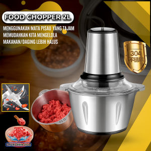 Blender Chopper Gilingan Daging Stainless 304 2L Penghalus Bumbu Kacang Cabe Electric Meat Grinder Food Processor 2 Liter