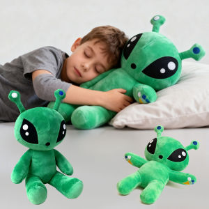 15/34CM Green Alien Kawaii Plush Toys Cute Soft Stuffed Pillow Doll Cartoon Anime Dolls for Kid Birthday Christmas Gift