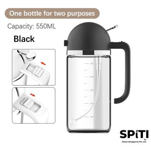 2-in-1 Oil Spray & Pour Glass Bottle BBQ & Kitchen Cooking Oiler 2 Colors