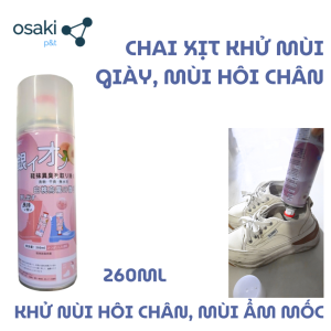 (Chai 260ml) Chai xịt giày khử mùi chống hôi chân giày dép - Nano phân tử bạc diệt khuẩn hiệu quả đến 24h