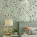 【1m/10m】Pastoral Wallpaper Retro 3D Three-dimensional Non-woven Fabric Wallpaper Bedroom Living Room TV Background Wall Renovation Home Decor Sticker (0.53M Width). 