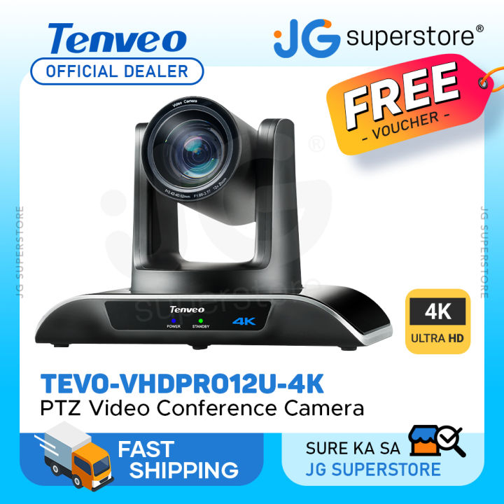 Tenveo Tevo 12X Zoom 8MP 4K Ultra HD PTZ Video Conference Camera USB  HDMI RS232 RS485 with IR Remote Control for Business Meeting, Events, 