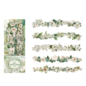 10 miếng viền trang trí Sticker Miếng dán hình hoa adheisve sticker cho scrapbooking Sổ kế hoạch Nhật Ký Vỏ điện thoại bao bì