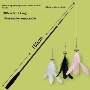 AP AIMAYAPET Telescopic Cat Stick 1.8m Rod Feather Mouse Bell Kitten Self-Play Pet Toy Teaser Interactive Mainan Kucing