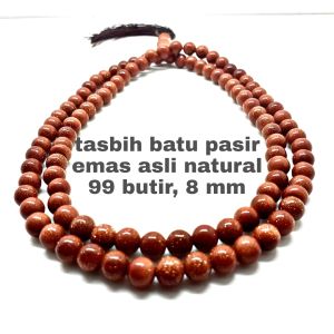tasbih batu pasir EMAS natural 99 butir