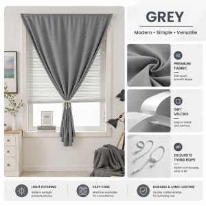 100% Blackout Curtain No-Punching For Window No Drilling Required Magic glue Curtains Plain Curtain