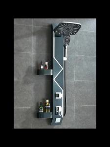 Shower head set with storage rack bathroom tray bathroom black multifunctional home shower screen