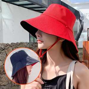 FU Topi Wanita Pelindung UV Topi Pantai Bunga Daisy Bisa Digunakan Dua Warna Depan Belakang Topi Visor Cadar Bucket Topi Murah Import T2 F11