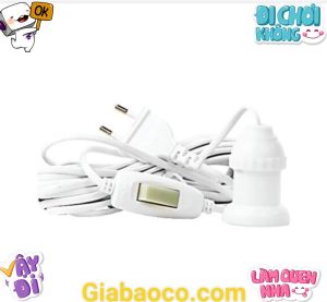 Đui Đèn Liền Dây Có Công Tắc Và Phích Cắm Dài 5m Và 3m Đuôi Đèn E27 LH-S-P-5m