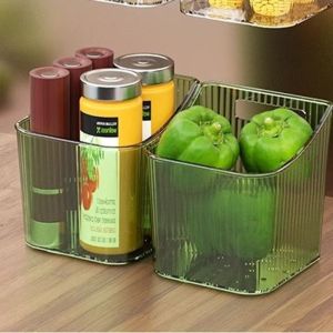 Kitchen Storage Bins for Garlic Ginger and Utensils - Transparent Plastic Organizer for Countertop Display