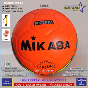 Bola Futsal Original Mikasa Potenza Size 4 Model Pess Mesin Bahan Kulit PU Kualitas Tinngi