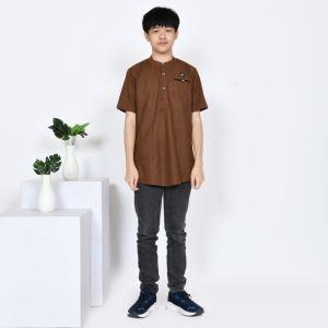 Kurta Linen Anak Tanggung / Baju Koko Remaja Laki-Laki Kualitas Premium Model Stylish Muslimin