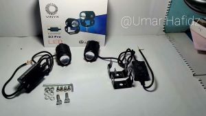 2pcs Lampu Tembak Sorot Led Superbright CWL Mini Lens D2 Laser Gun Kuning Kuning