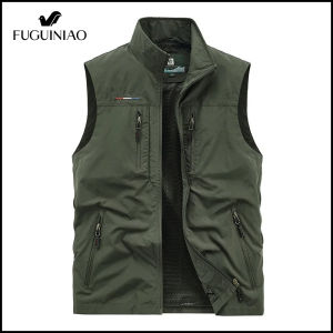 FUGUINIAO Military vest casual lightweight breathable waterproof summer vest sleeveless mens outdoor vest