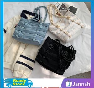 Jannah Beg Tangan Wanita Beg Bahu Jinjing Silang ( Korean String Tote Bucket Bag Shoulder Women Sling Handbag ) 4R3