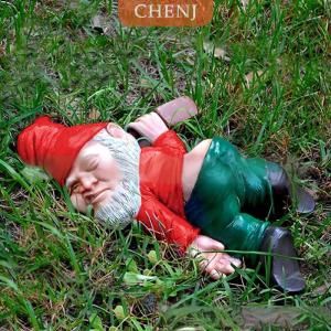 [COD] CHENJ ของตกแต่งสวนรูปแคระสุดสร้างสรรค์รูปปั้นคนแคระขี้เมาไร้สาระสำหรับตกแต่งสวน