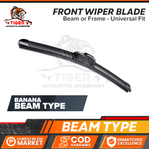 TIGERAUTO Universal Car Windshield Wiper Blade 14" 16" 17" 18" 19" 20" 21" 22" 24" 26" BEAM or FRAME Hybrid Frameless U-Hook All-Season Premium Rubber Wiper for Cars SUVs Trucks Easy Installation Quiet Performance Fit - Plastic or Iron