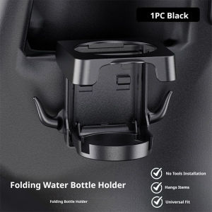 SEAMETAL Universal Motorcycle Cup Holder Foldable Drink Stand Hook Storage ABS Mount Gadget