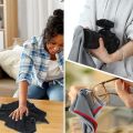 6 chiếc khăn lau kính lớn bằng microfiber, khăn không xơ 25 x 20 inch để lau kính, lau cửa sổ, đồ dùng thủy tinh (đen, xám). 