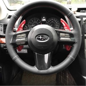 Kaly For Subaru Outback 2010-2012 Legacy 2009-2012 Hand Stitched black ultrathin non-slip Genuine Leather Car Steering Wheel Cover 4P6B8