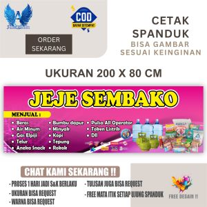 Cetak Spanduk Banner JEJE SEMBAKO Costom Desain