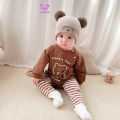 Body chip dài tay Hình Gấu đáng yêu cho bé, Quần áo sơ sinh kèm quần tất chất cotton mềm mịn, Bodysuit cho bé từ 0-12M. 