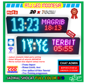 Jam digital LED masjid musholla jadwal sholat digital alarm adzan iqomah