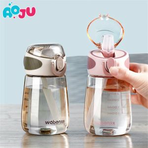 AOJU 400/600ml ขวดน้ำสำหรับเด็กง่ายแฟชั่นปากเป็ดถ้วยช่วยให้เด็กเรียนรู้ที่จะดื่มทารกแบบพกพาเด็กวัยหัดเดินโรงเรียนถ้วยน้ำ