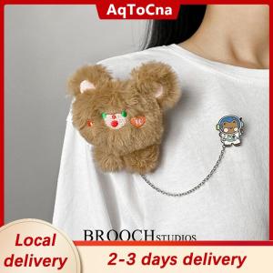 [COD] AqToCna Ship within 24 hours Doll Animal Brooch Pendant Cartoon Panda Pin Badge Accessories for Men