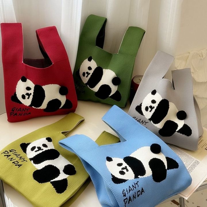 GREEND Trendy Portable Summer Large Capacity Cartoon Shopping Bag Panda ...