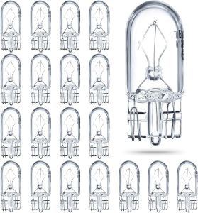Honoson 1/4 Wedge Base 12V 5W Bulb Clear Krypton Light Bulb for Landscape RV and Cabinet Lighting (20 Pieces)